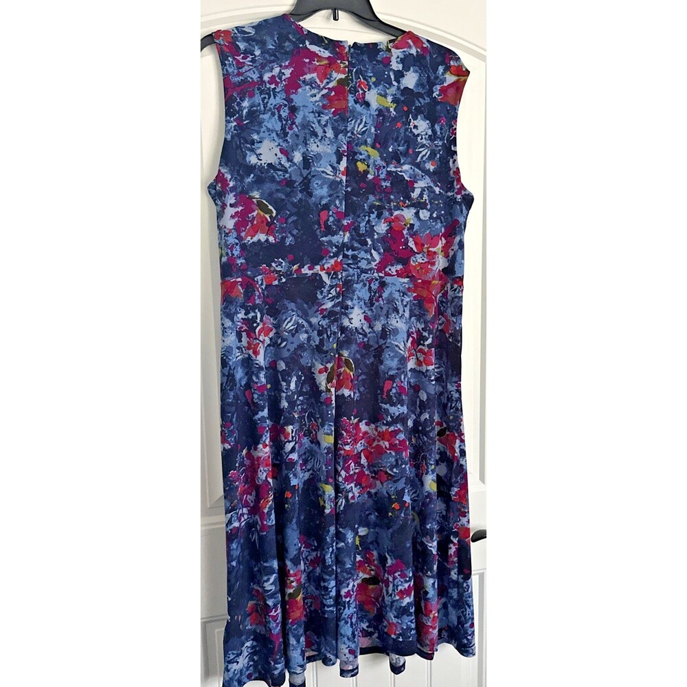 Lauren Ralph Lauren Women's Plus Size Print Twist-Front Jersey Dress Blue 18W - Picture 10 of 12